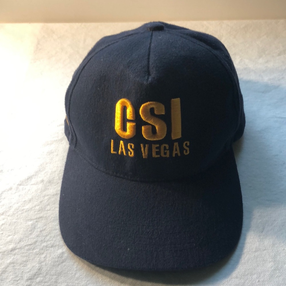 CSI embroidered Las Vegas baseball hat cap navy blue crime scene investigator